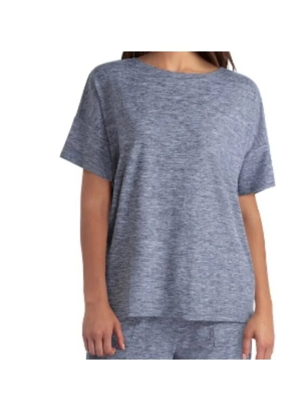 NEW H Halston Studio Navy Jersey Tee - XL